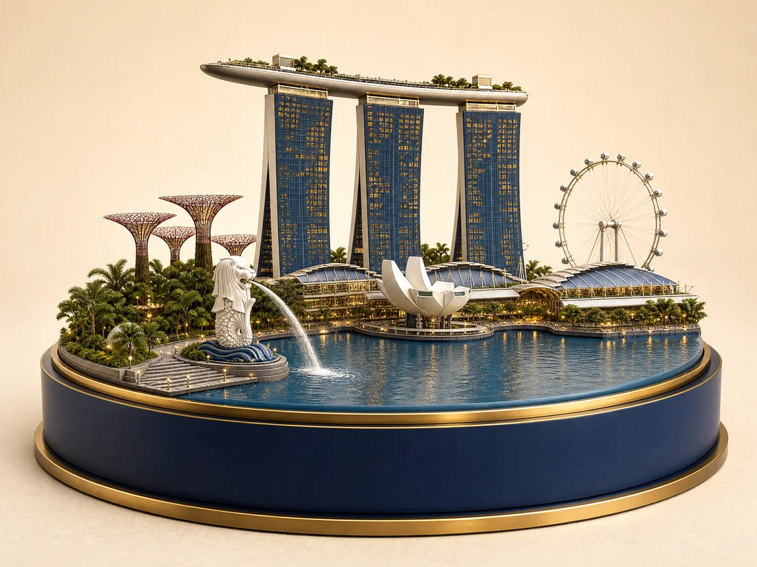 Singapūra 3D diorama